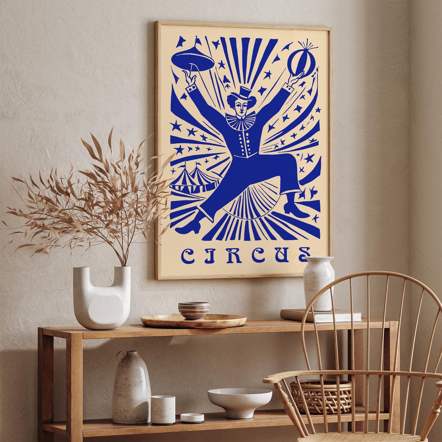 Indigo Blue Circus Vintage Festival Poster