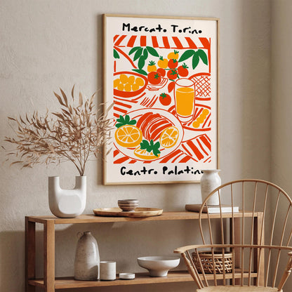 Mercato Torino Farmers Market Italy Poster