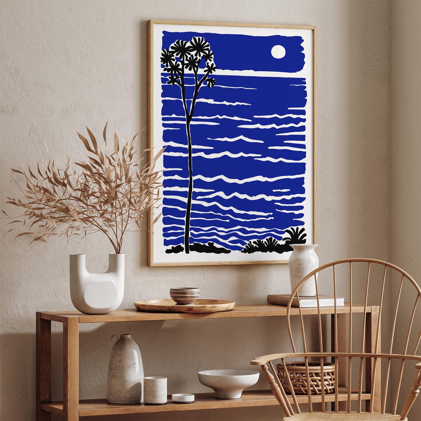Abstract Blue Ocean and Sky Poster