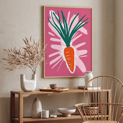 Pink Pop Art Carrot Poster