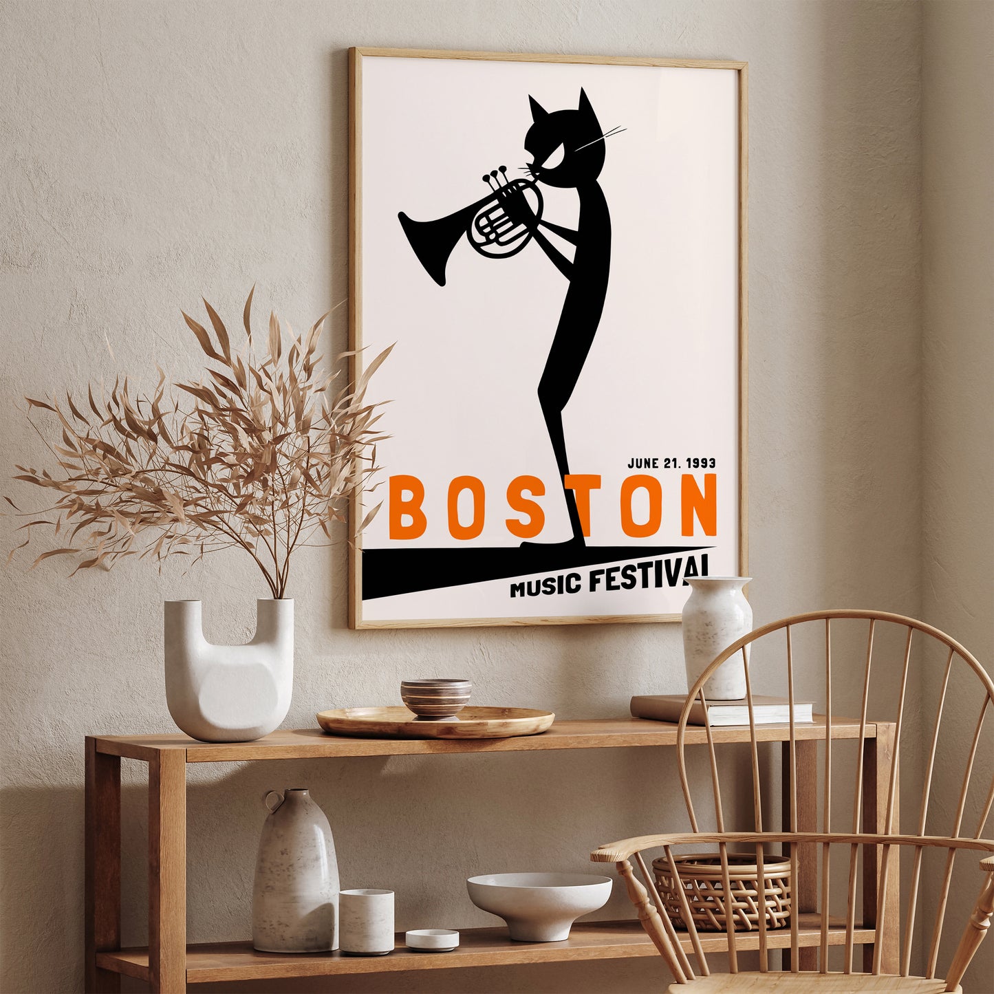 Boston Music Festival 1993 Retro Poster