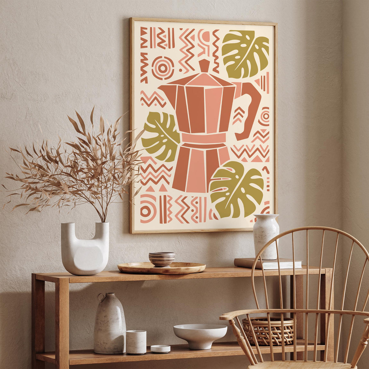 Boho Chic Moka Pot Poster