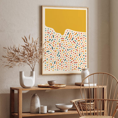 Mid Century Modern Abstract Poster - Retro Colorful Wall Art