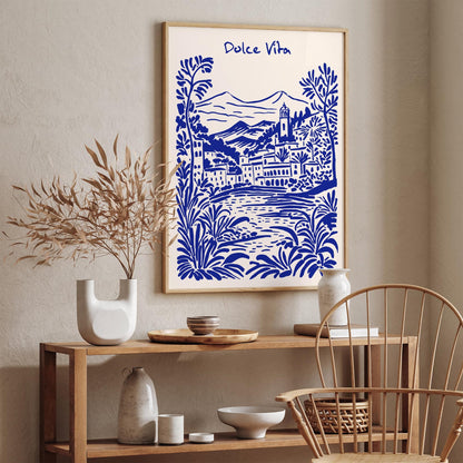 Blue Dolce Vita Landscape Poster 2025