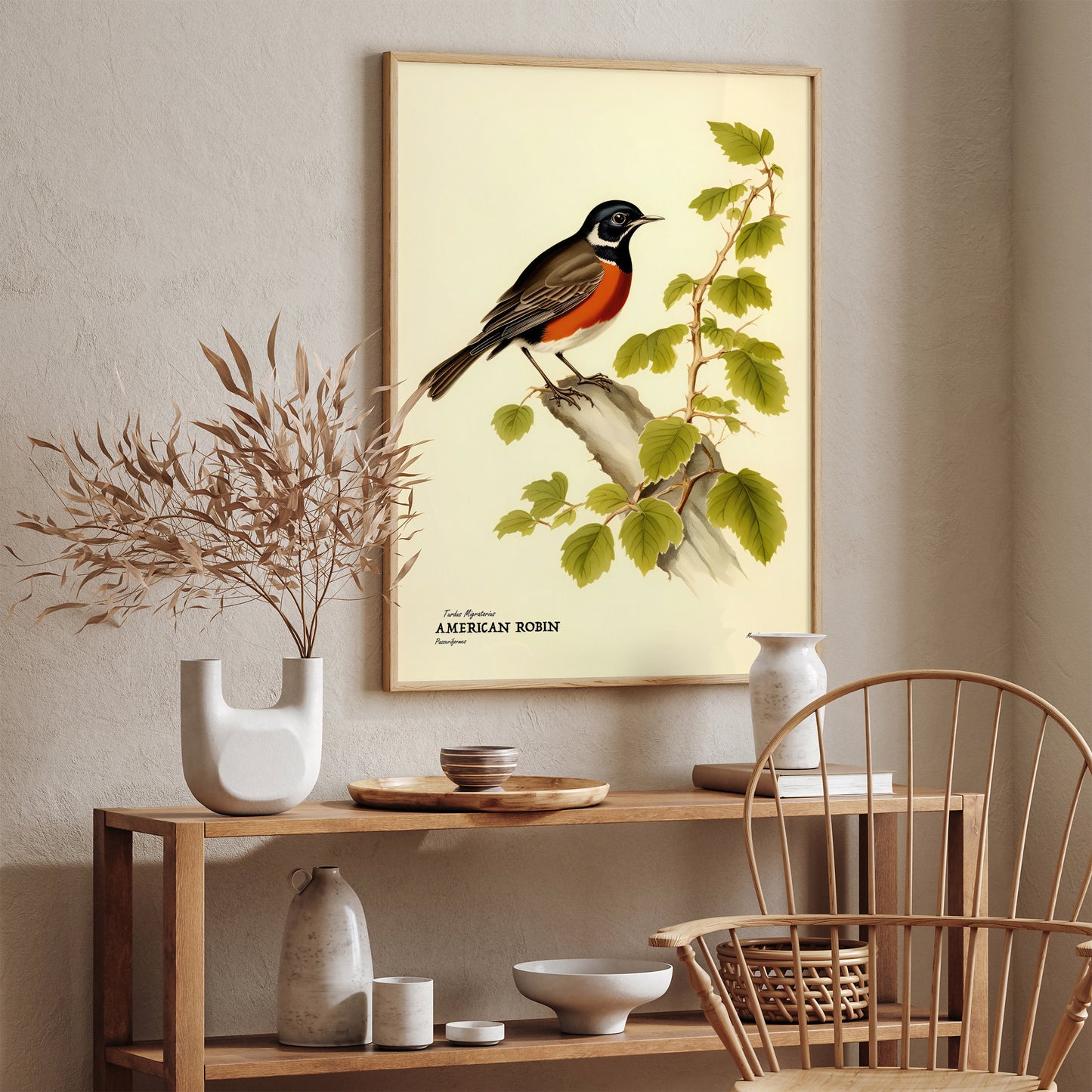 American Robin Vintage Wall Poster