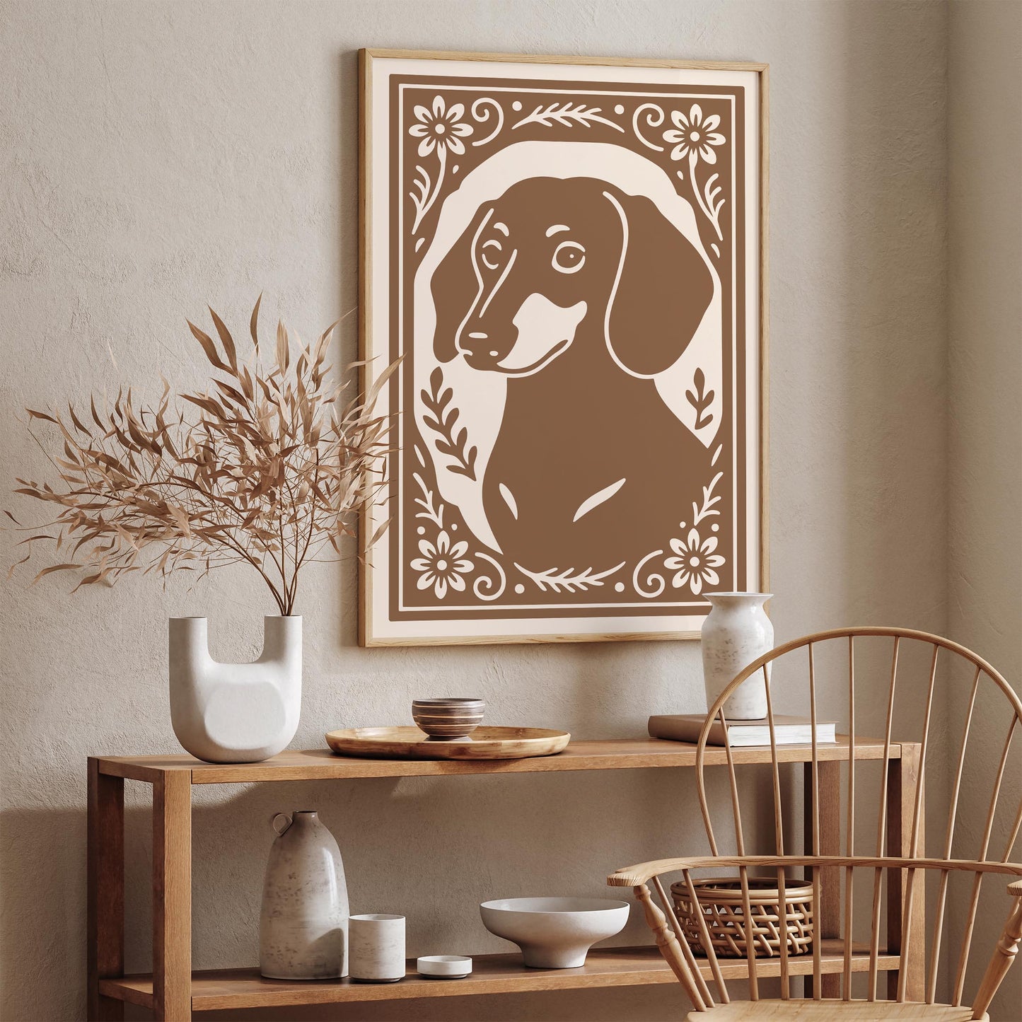 Dachshund Dog Elegant Portrait Poster