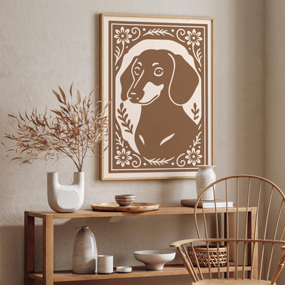 Dachshund Dog Elegant Portrait Poster