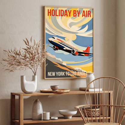 Retro Travel Poster NY to LA