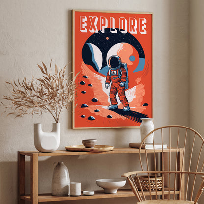 EXPLORE - Space Travel Wall Art Poster