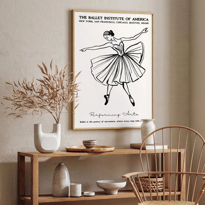 Black and White Ballet Poster