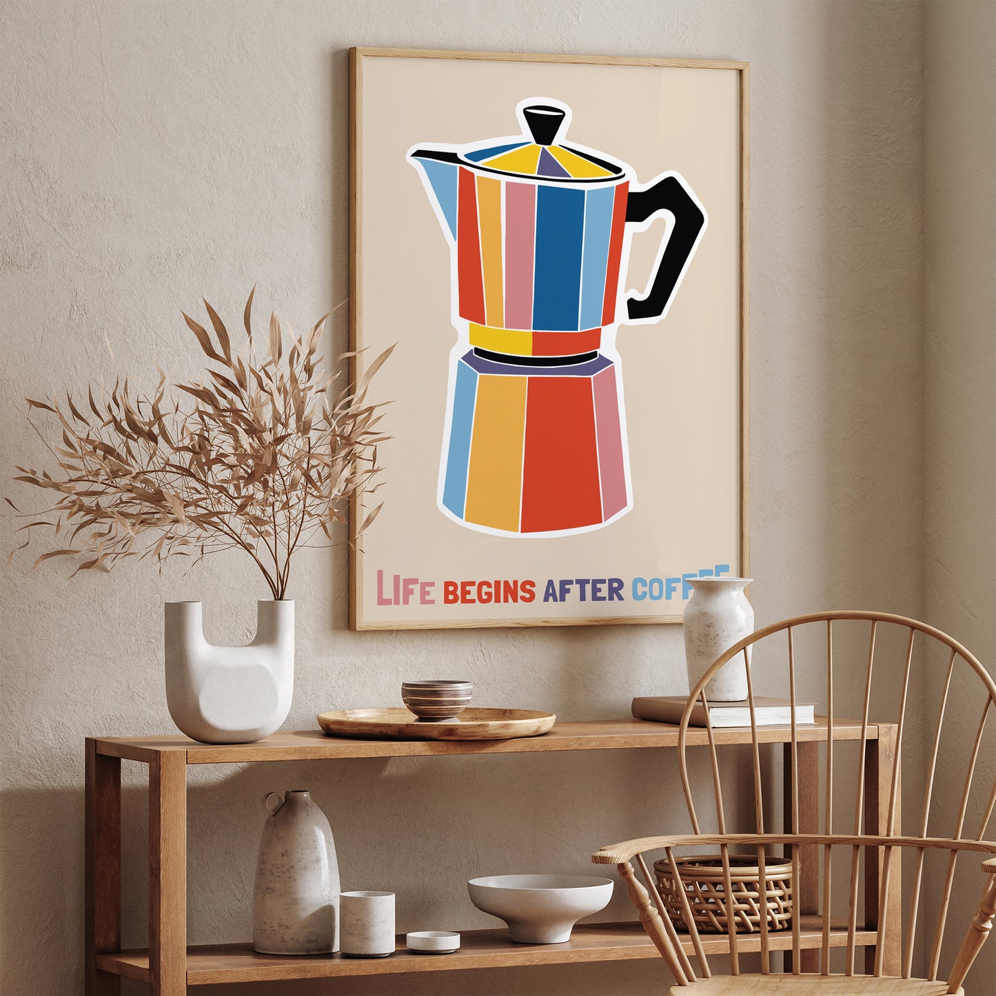 Coffee Quote Colorful Poster