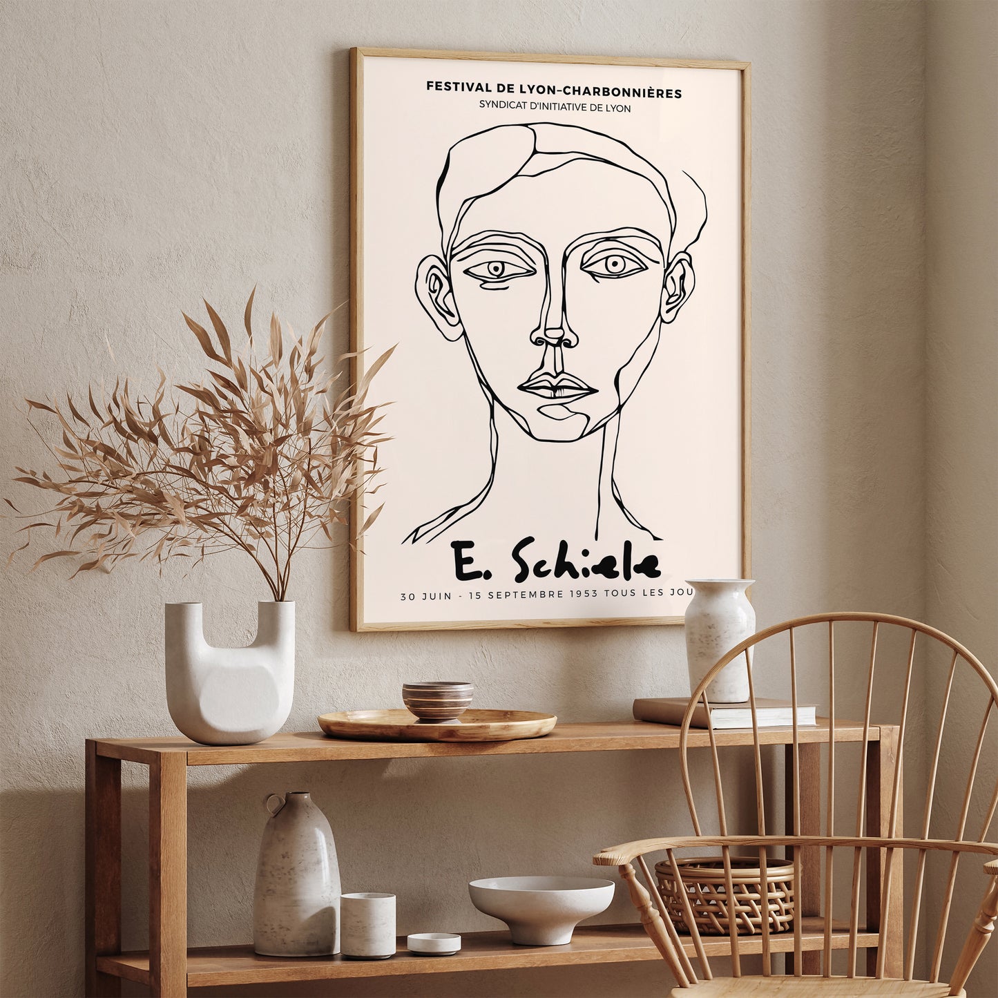 E. Schiele Exhibition Minimalist Art Print