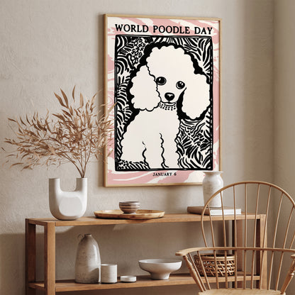 World Poodle Day Vintage Poster