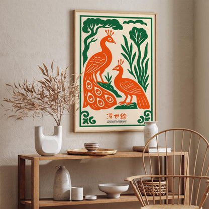 Peacock Animal Print -  Vintage Exhibition Poster