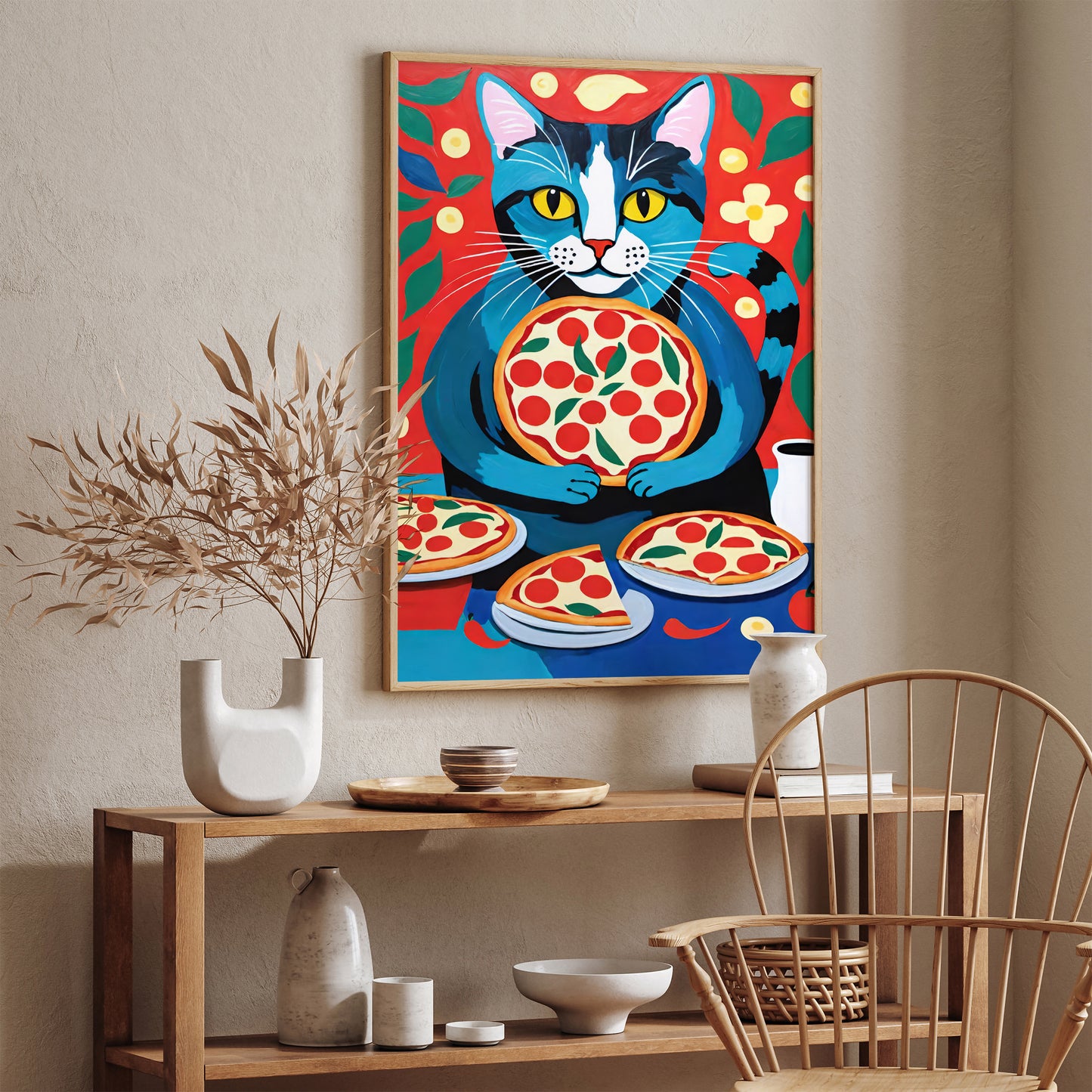 Funny Cat Pizza Lover Poster