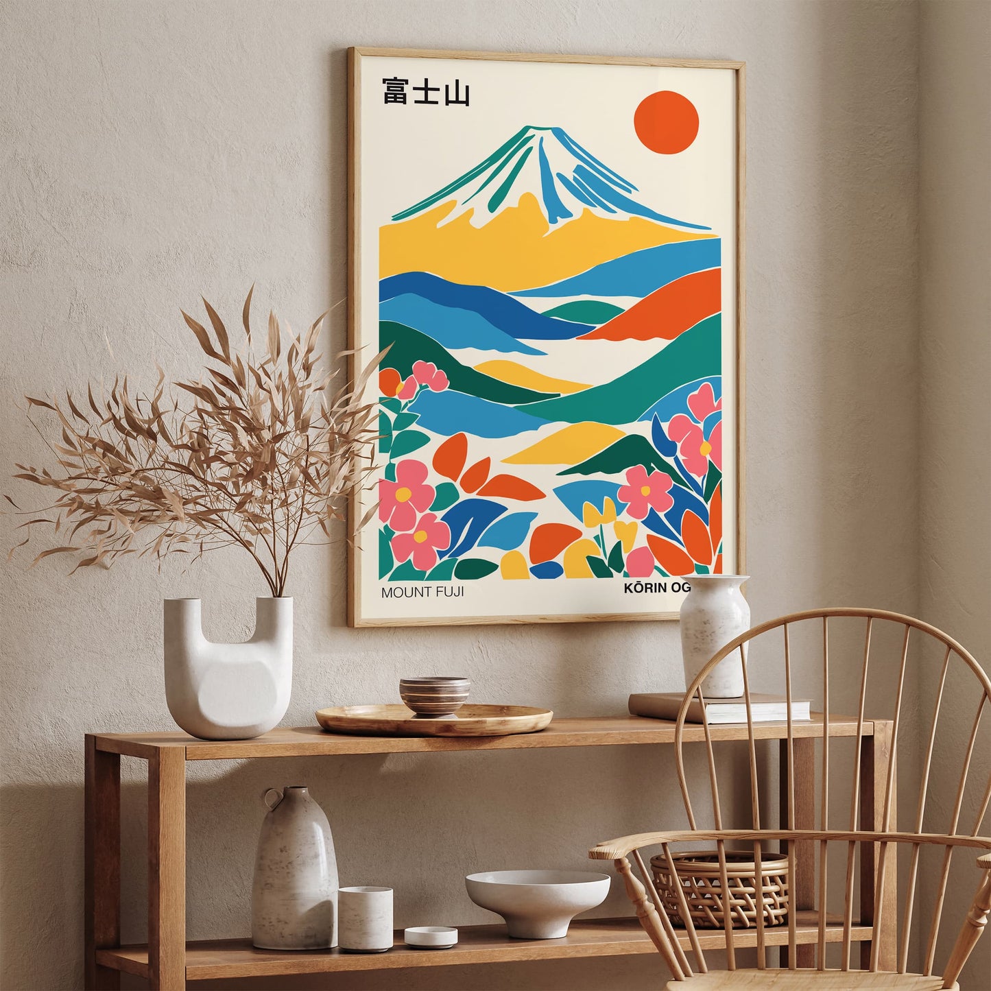 Colorful Mount Fuji Print - Japanese Wall Art