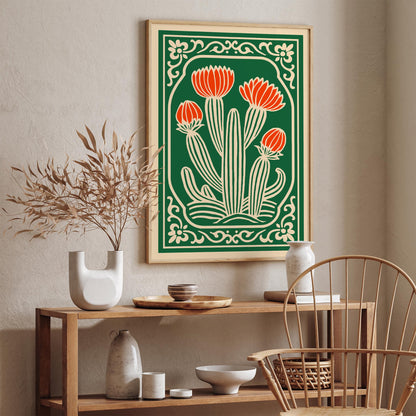 Blooming Cactus Plant Poster