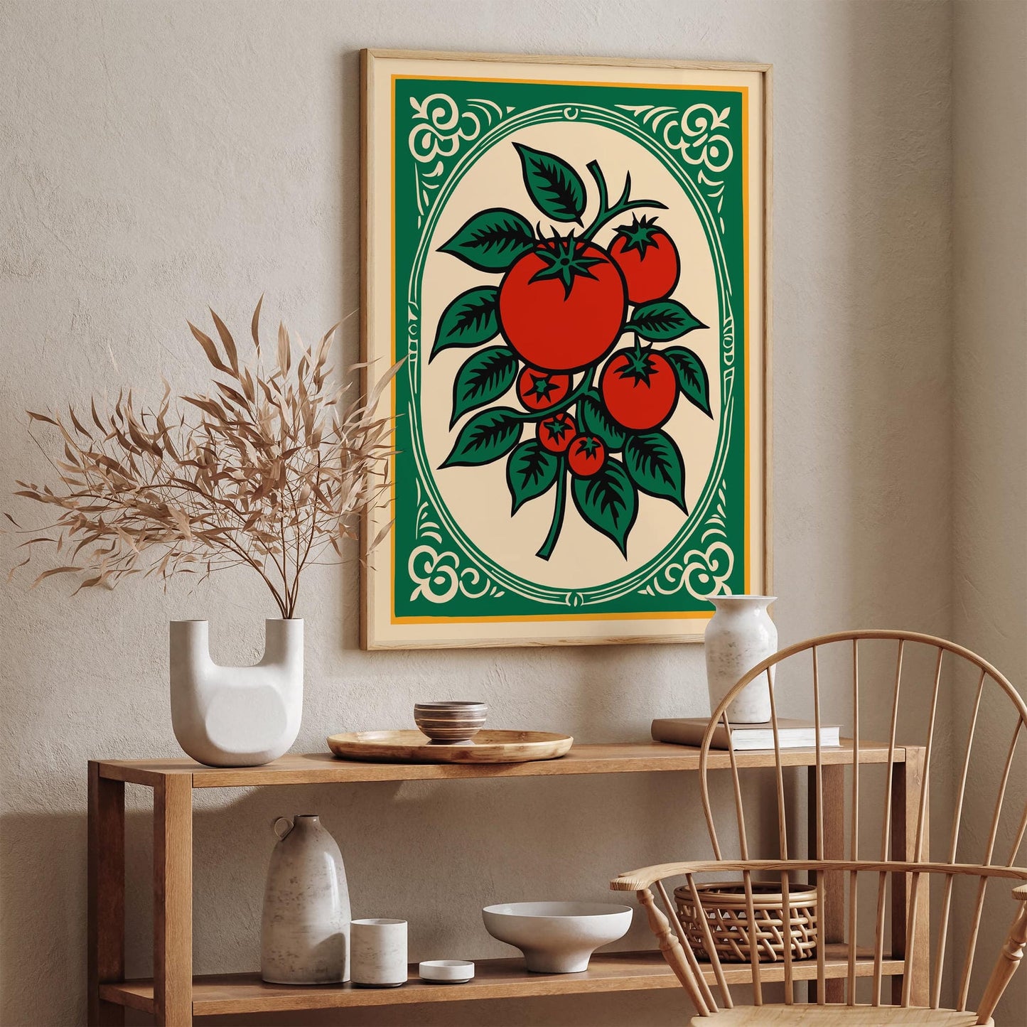 Red Tomatos Rococo Inspired Style Print