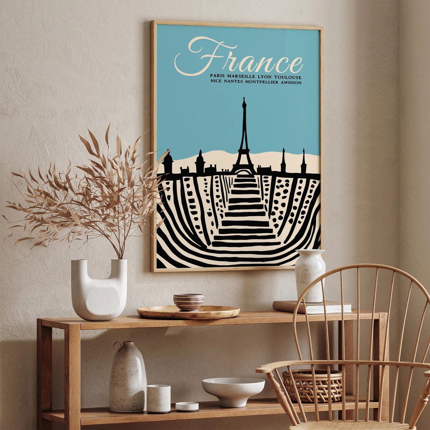 France Travel Poster - Gift for Francophiles & Travelers