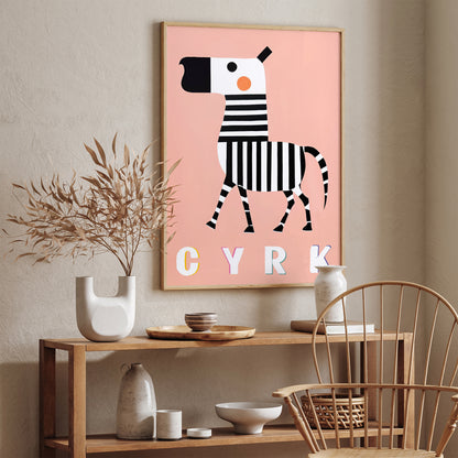 Funny Zebra Animal Cyrk Wall Art