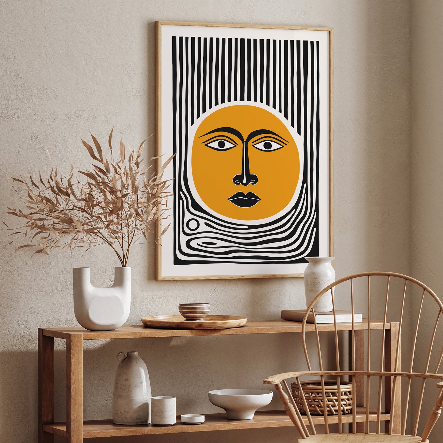 Abstract Sunny Face Poster