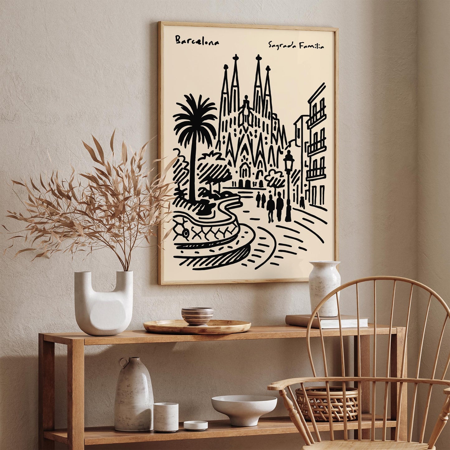 Barcelona Sagrada Familia Poster - Travel Wall Art Print
