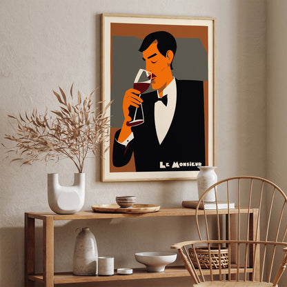 Le Monsieur French Wine Poster