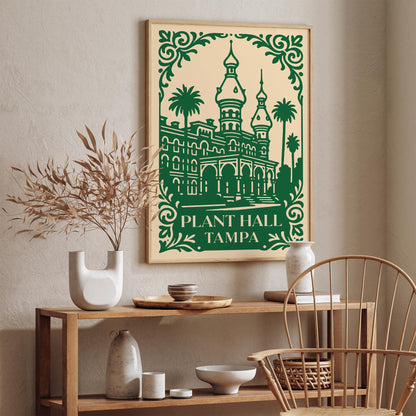 Plant Hall Tampa Vintage Travel Poster