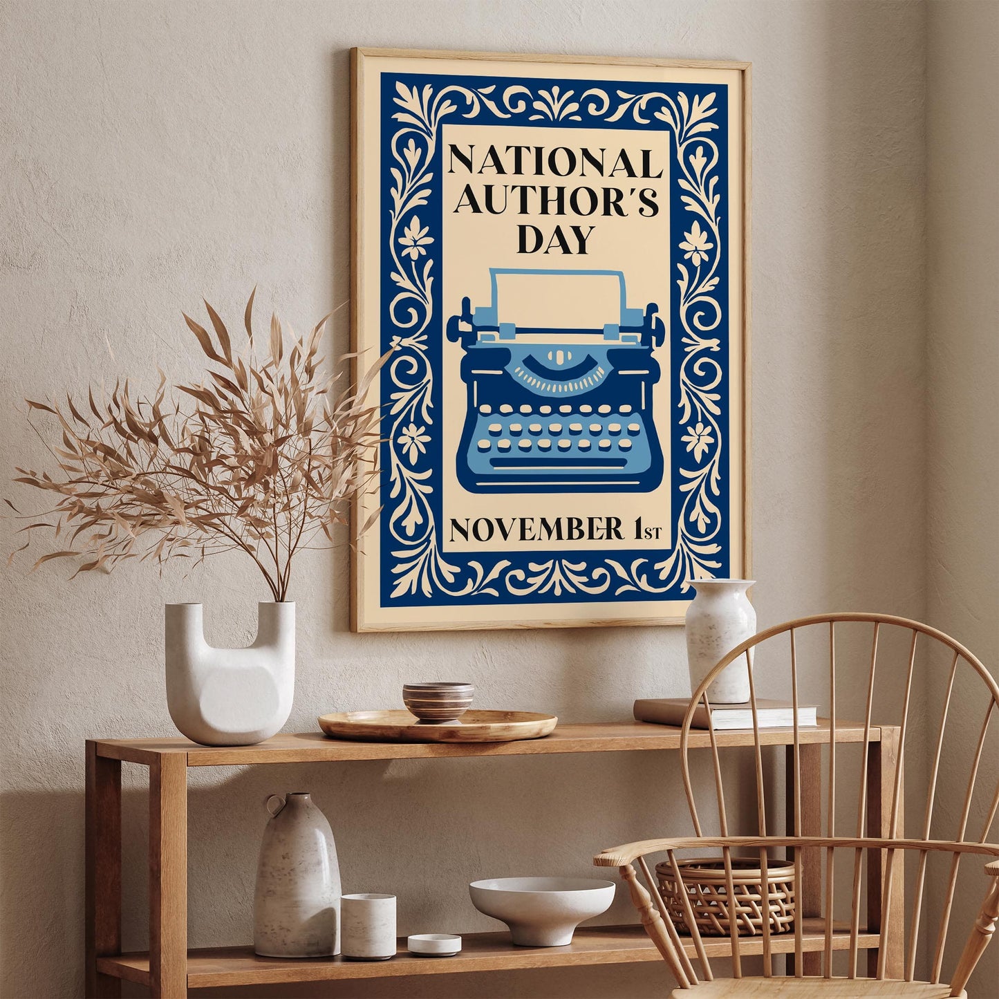 National Authors Day Poster -  Typewriter Art Print