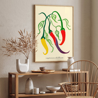 Capsicum Peppers Cute Artwork Poster