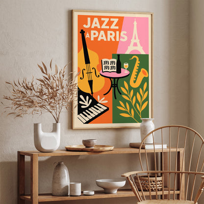 Jazz à Paris Poster - Colorful Music Wall Art