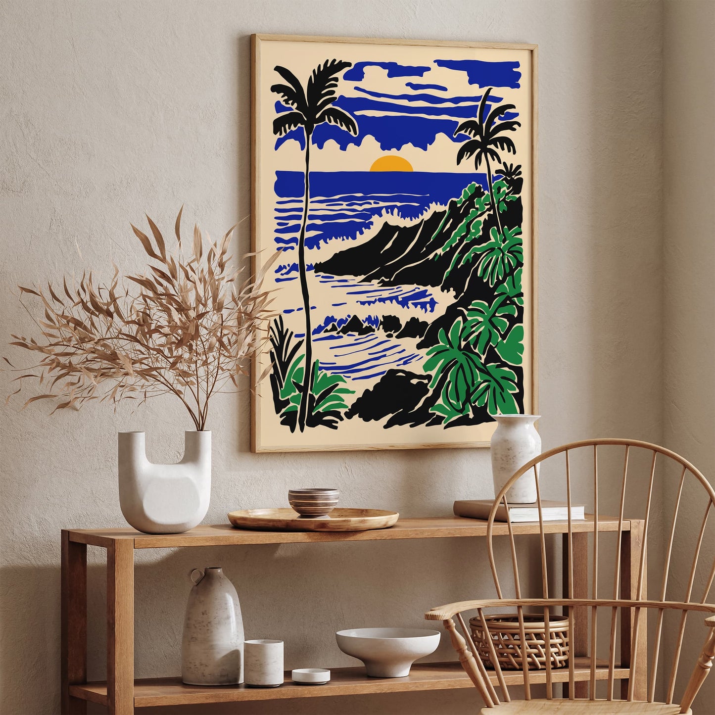 Oahu Honolulu Hawaii Travel Landscape Wall Art Print