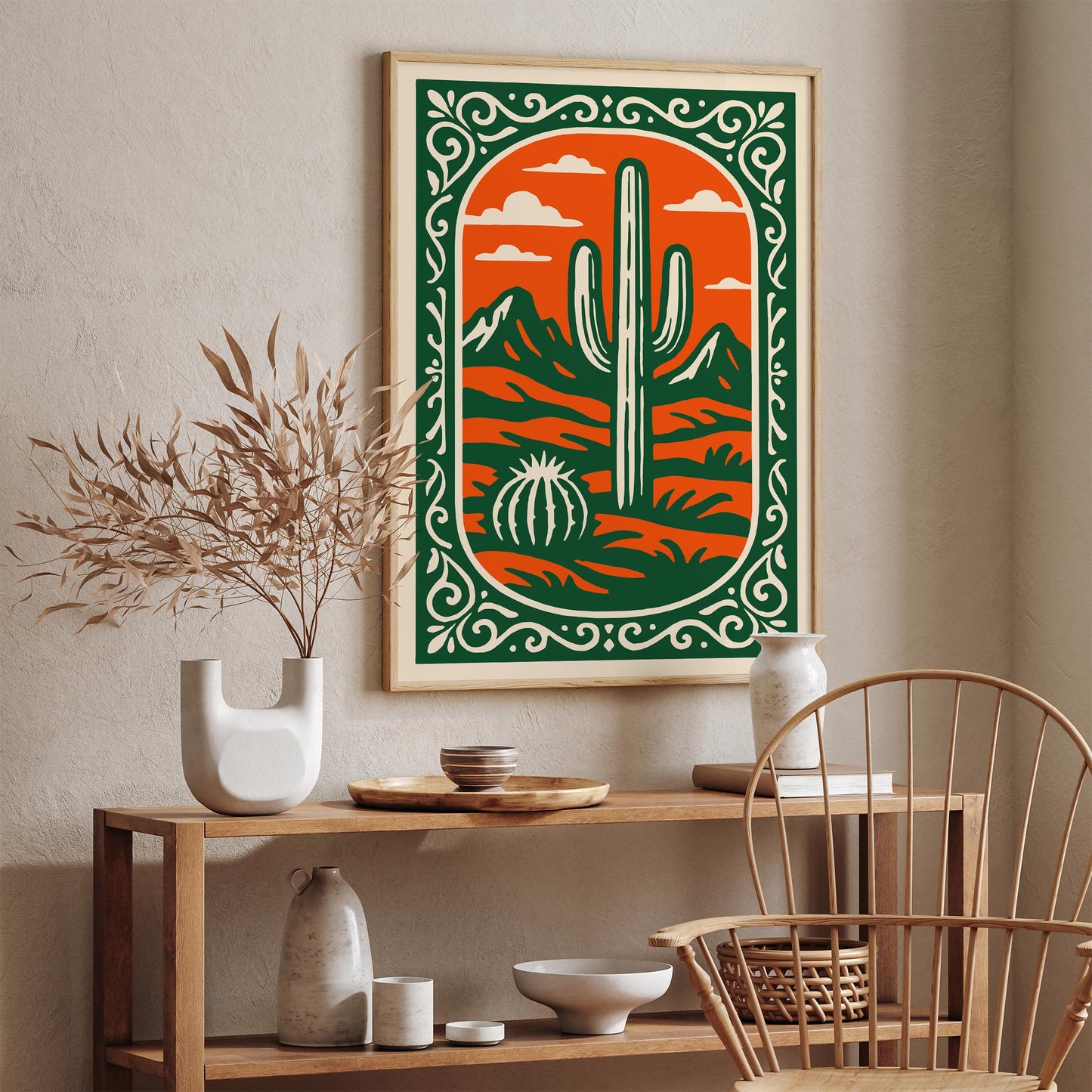 Sonoran Desert Poster - Cacti Plant Wall Art