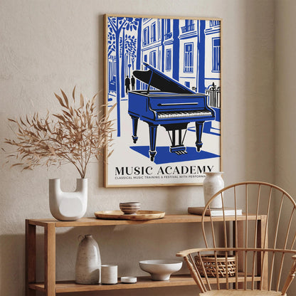 Music Academy Wall Print – Blue Piano Art