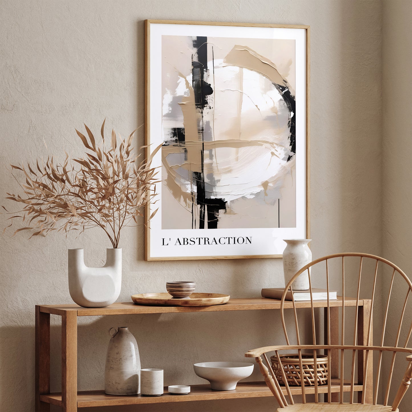 Beige Modern Abstract No.6 Poster