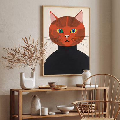 Retro Orange Cat Poster