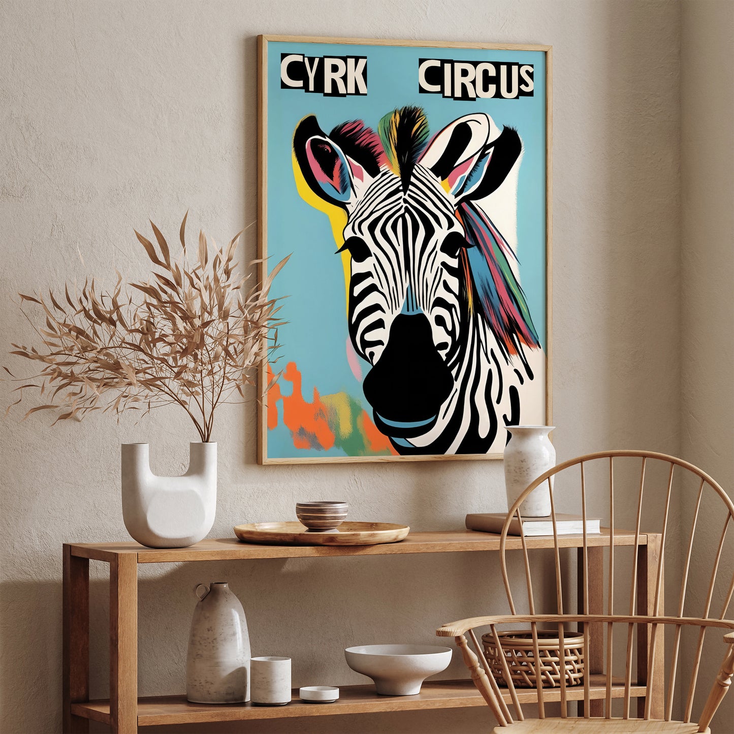 Cyrk Circus Zebra Retro Art Print