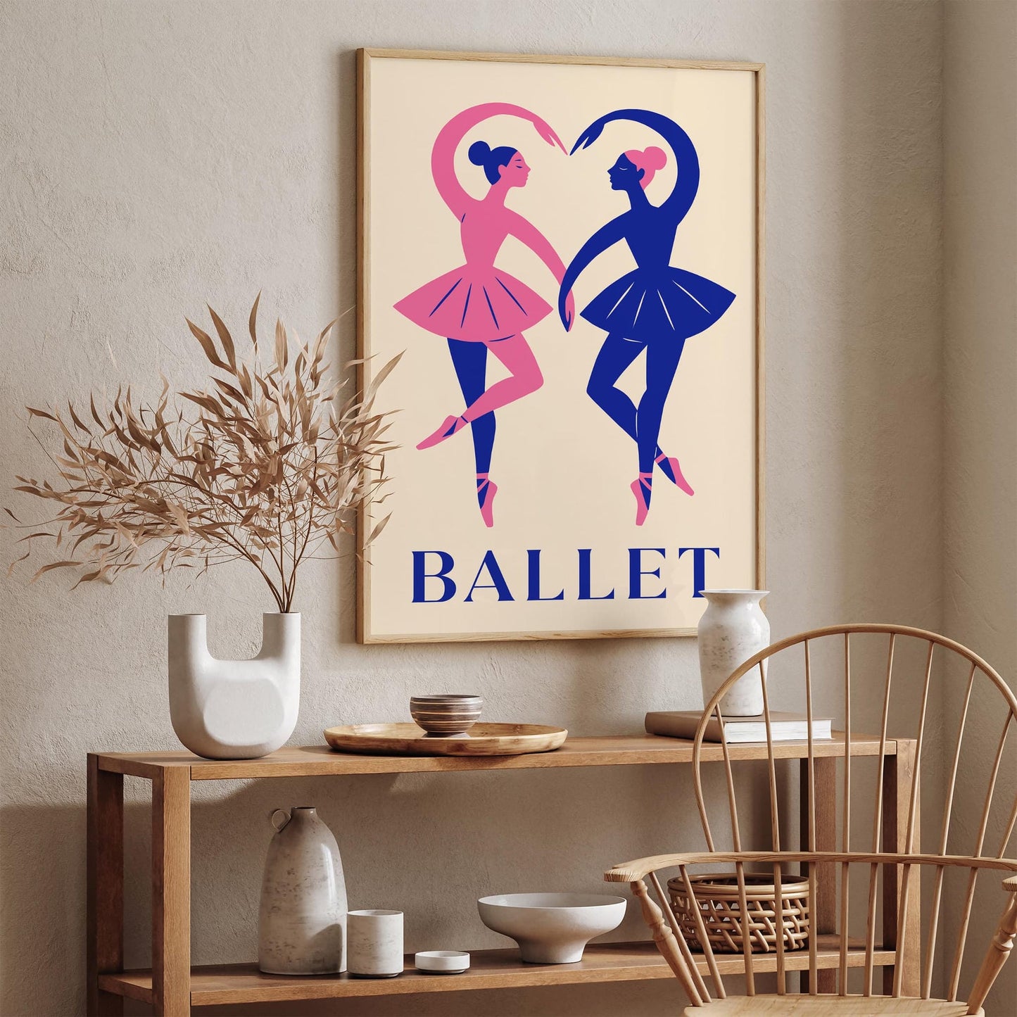 Ballet Poster Two Dancers in Heart Shape Print