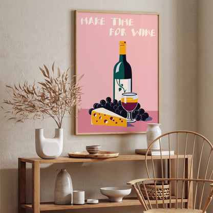 Mate Time For Wine Poster - Wine Nerd Gift Idea