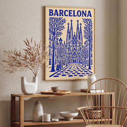 Barcelona Sagrada Familia Travel Poster