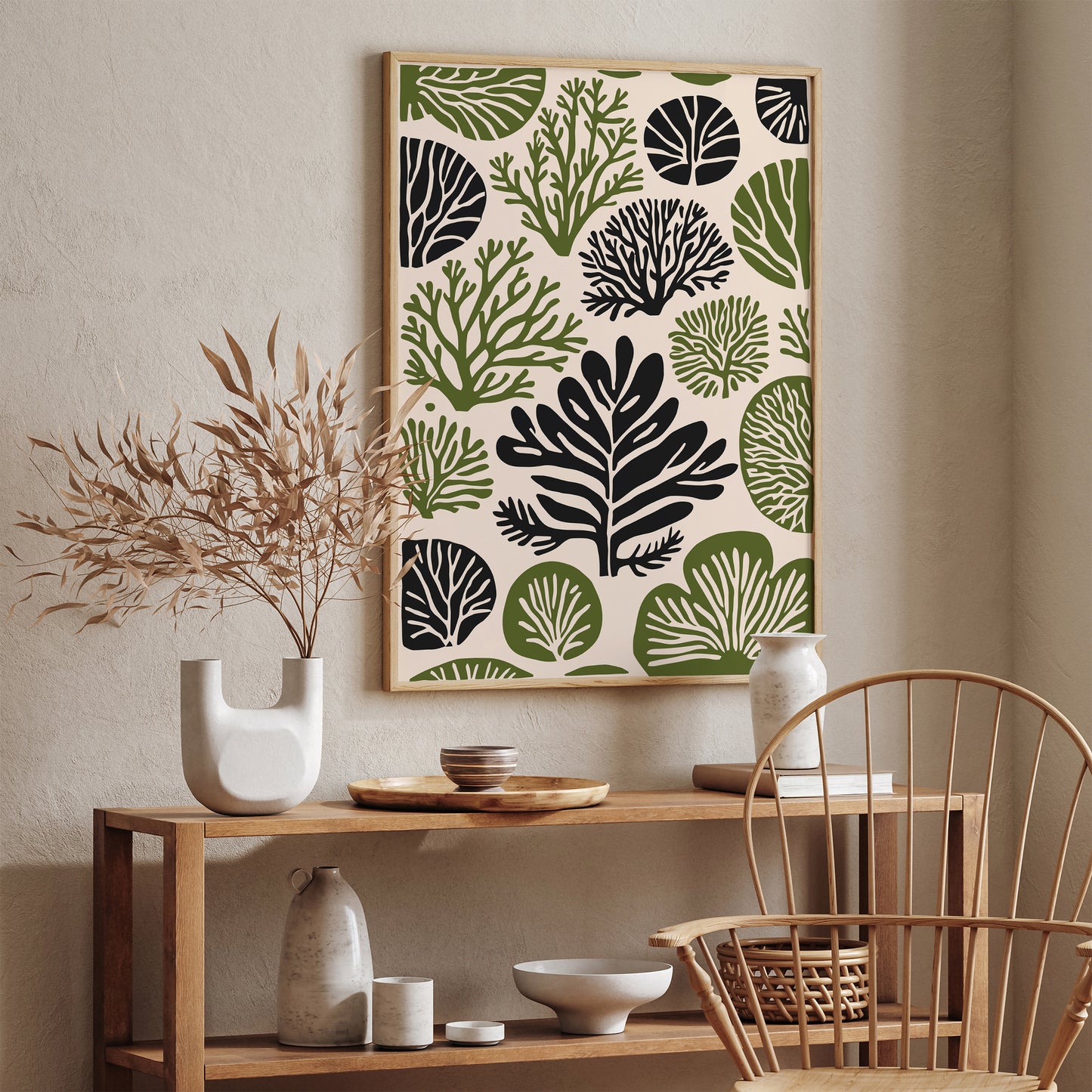 Green Botanical Farmhouse Wall Art