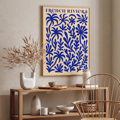 French Riviera Blue Coral Reefs Abstract Poster