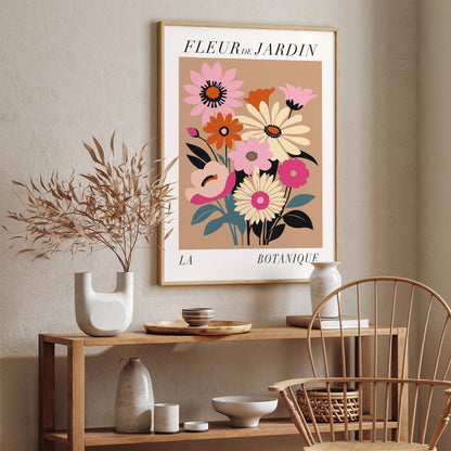 Boho Chic Floral French Poster