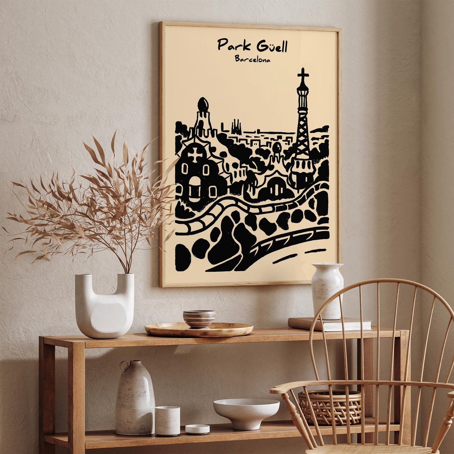 Park Guel Barcelona Travel Poster