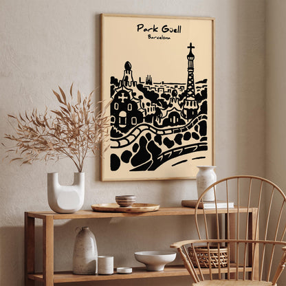 Park Guel Barcelona Travel Poster