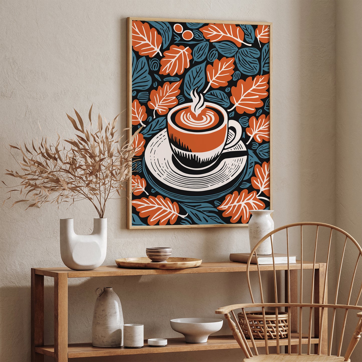 Fall Pumpkin Latte Art Print