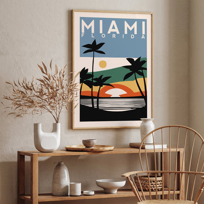 Mid Century Miami Florida Poster