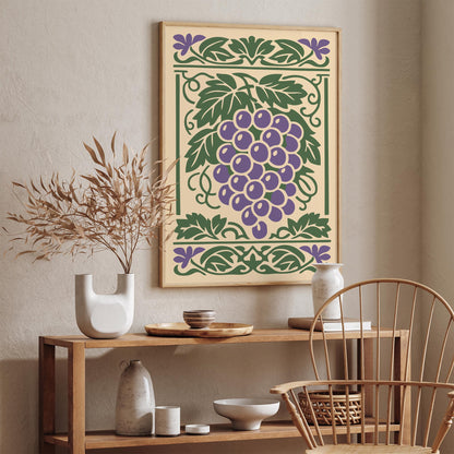 Grapes Poster – Vintage Kitchen Wall Art
