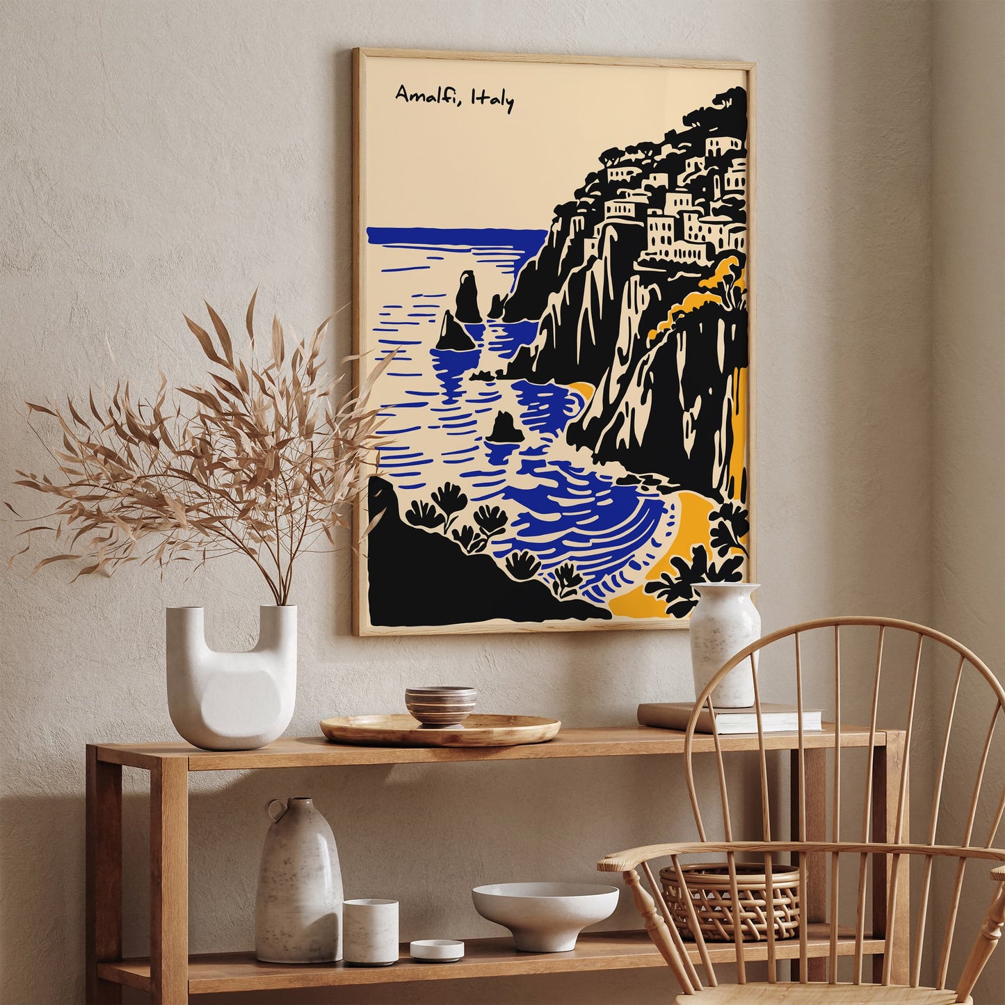 Amalfi Italy Coastal Landscape Travel Poster