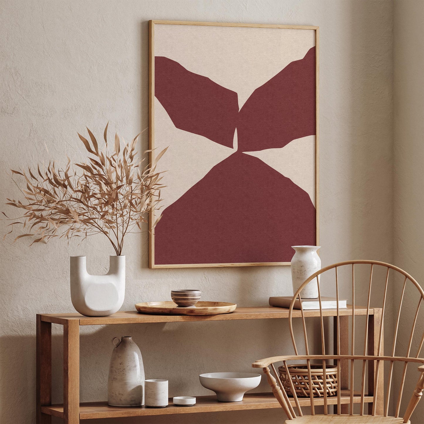 Burgundy Abstract Shape Poster